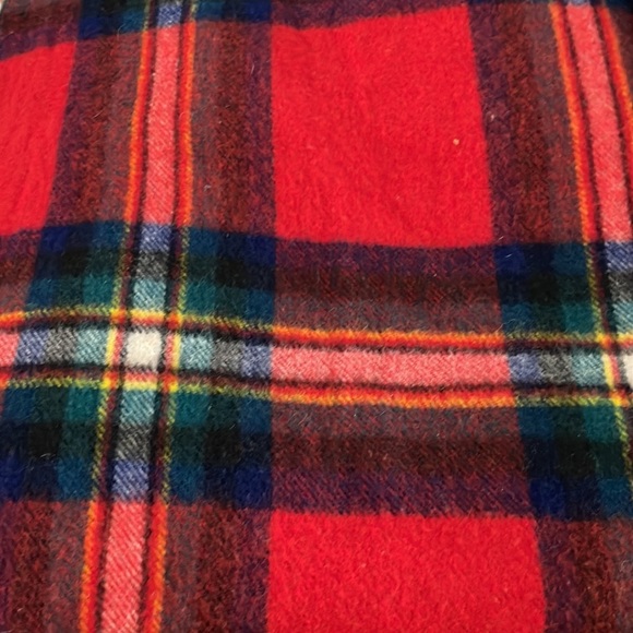 Wool Stadium Blanket Throw Red Plaid 43"x52" Vintage Preppy - Picture 5 of 5